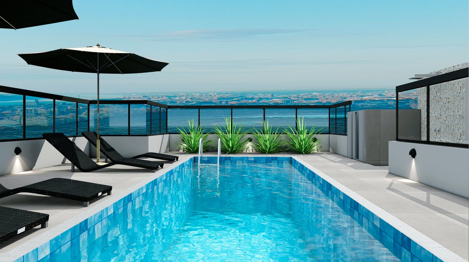 Piscina na cobertura — Residencial Tommasino, Silop, Ubatuba/SP